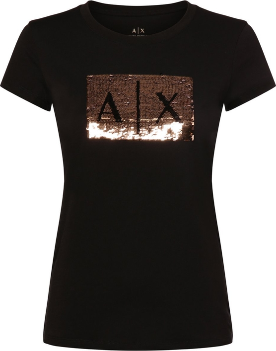 Czarna bluzka Armani Exchange z krótkim rękawem