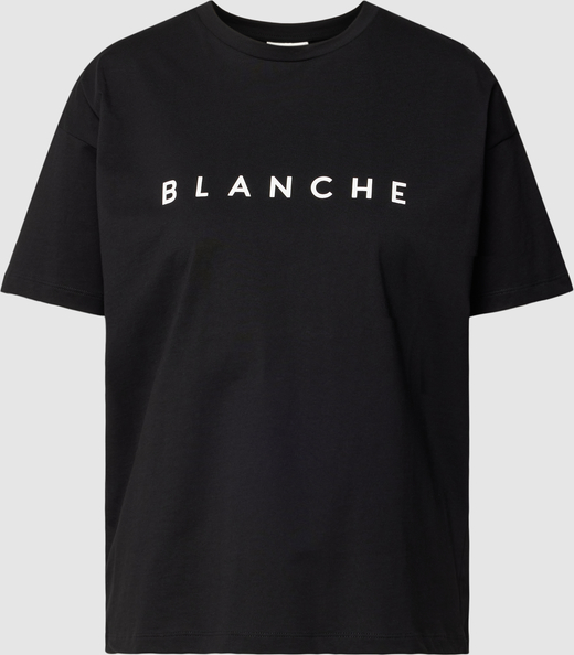 Czarna bluzka Blanche z okrągłym dekoltem w młodzieżowym stylu z krótkim rękawem