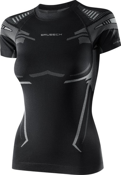 Czarna bluzka Brubeck termoaktywny w sportowym stylu
