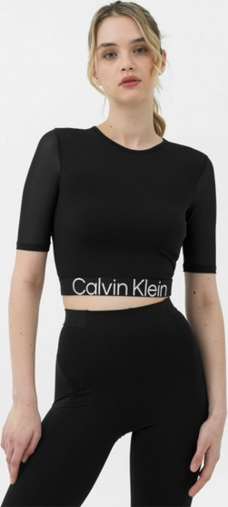 Czarna bluzka Calvin Klein w sportowym stylu