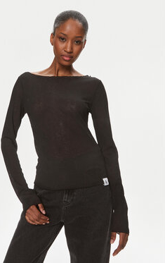 Czarna bluzka Calvin Klein w stylu casual