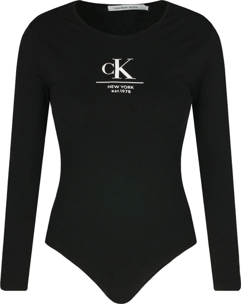Czarna bluzka Calvin Klein w stylu casual z okrągłym dekoltem
