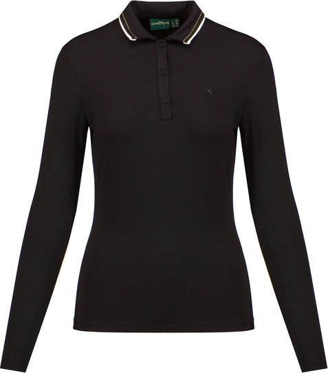 Czarna bluzka Chervo w stylu casual z golfem