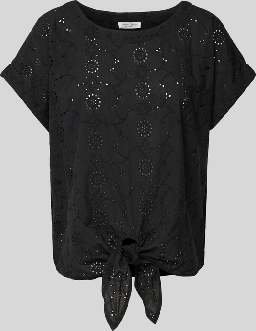 Czarna bluzka Christian Berg Woman z okrągłym dekoltem w młodzieżowym stylu