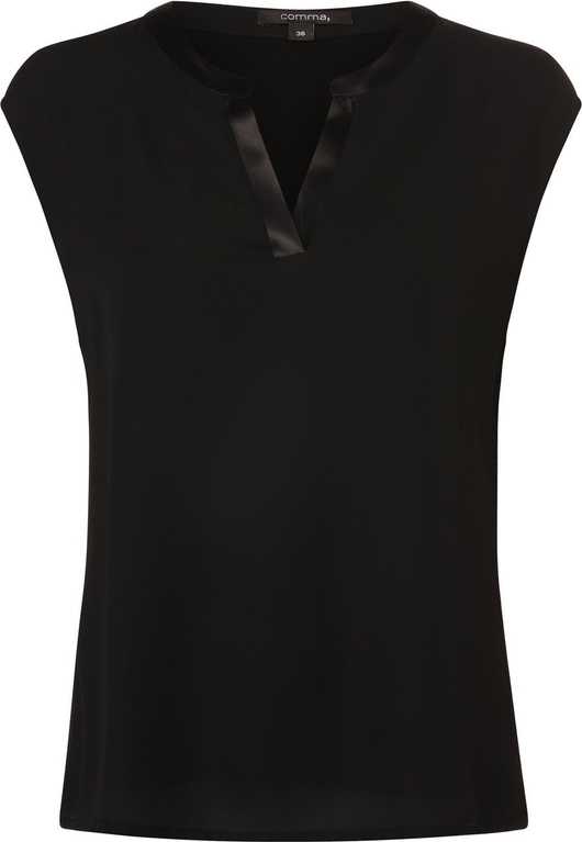Czarna bluzka comma, bez rękawów z dekoltem w kształcie litery v