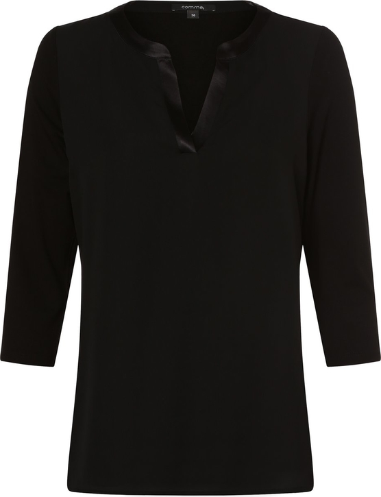 Czarna bluzka comma, z szyfonu w stylu casual