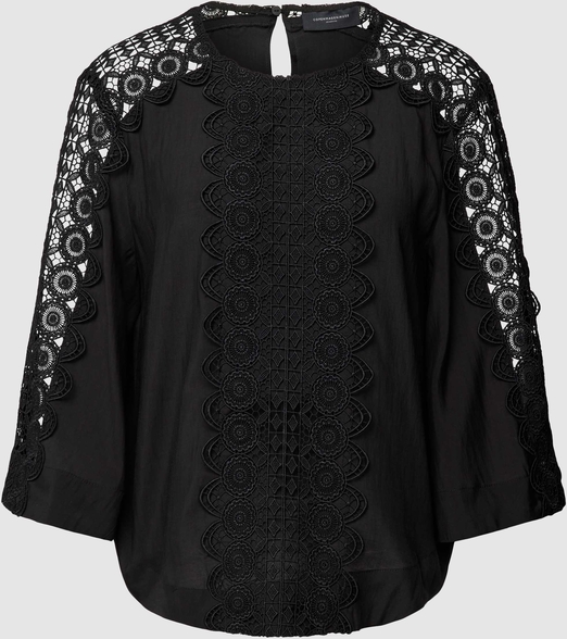 Czarna bluzka Copenhagen Muse w stylu boho z okrągłym dekoltem