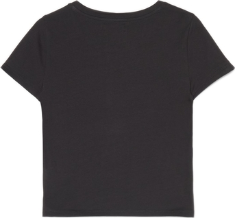 Czarna bluzka Cropp z bawełny z krótkim rękawem