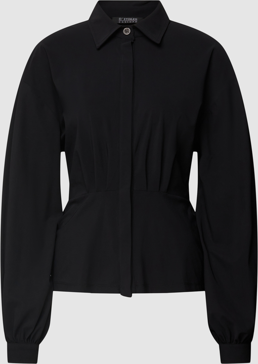 Czarna bluzka D´etoiles Casiope z długim rękawem w stylu casual z dekoltem w kształcie litery v