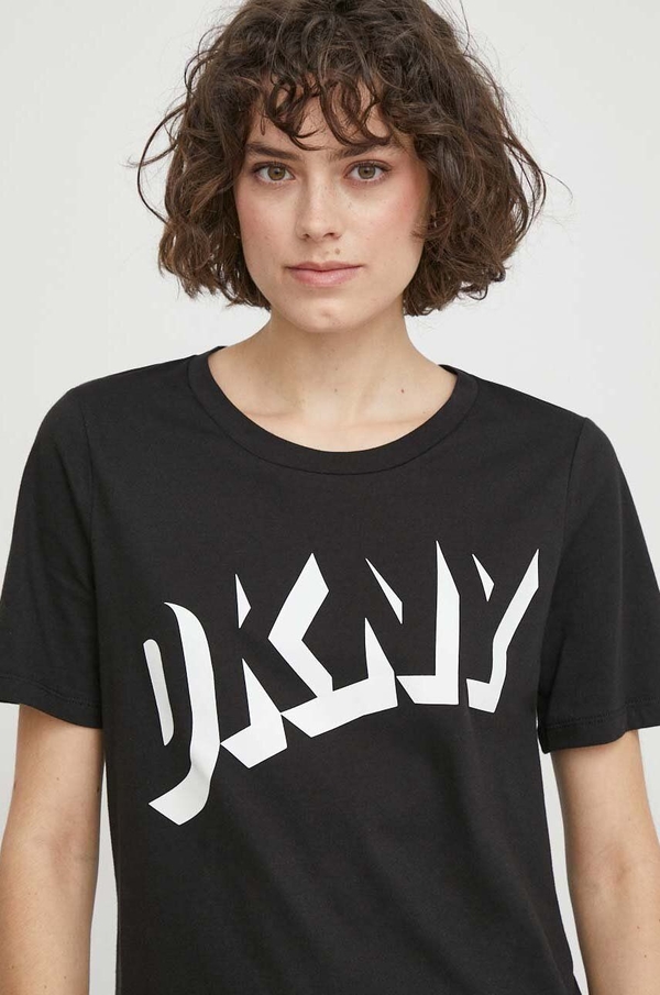 Czarna bluzka DKNY w młodzieżowym stylu