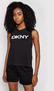 Czarna bluzka DKNY z okrągłym dekoltem