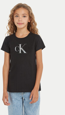 Czarna bluzka dziecięca Calvin Klein z jeansu