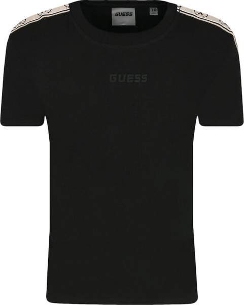 Czarna bluzka dziecięca Guess dla dziewczynek z bawełny