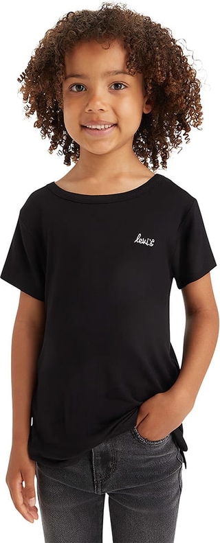 Czarna bluzka dziecięca Levis z krótkim rękawem