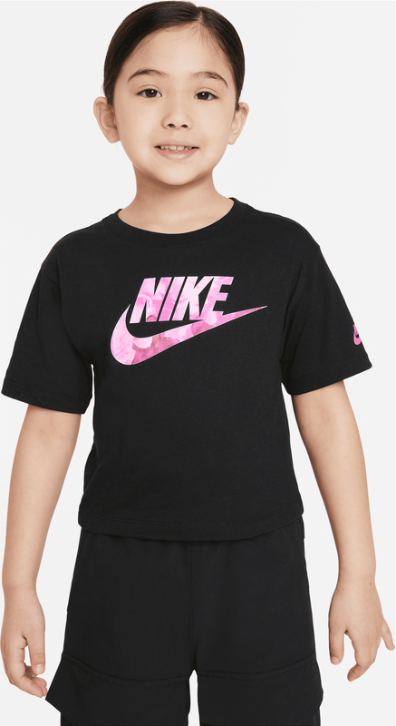 Czarna bluzka dziecięca Nike dla dziewczynek z dzianiny