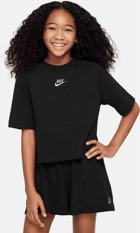Czarna bluzka dziecięca Nike z krótkim rękawem