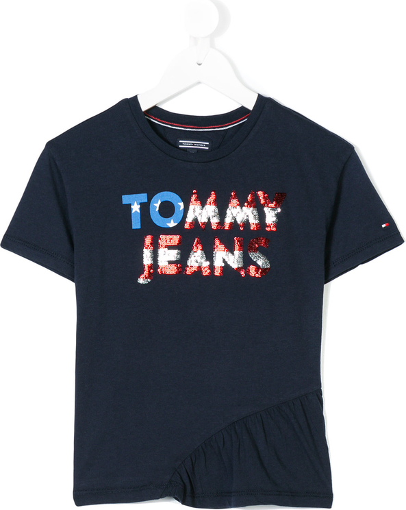 Czarna bluzka dziecięca Tommy Hilfiger Junior z bawełny