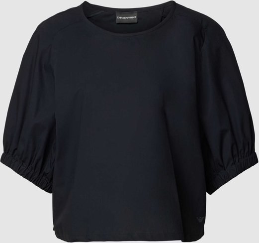Czarna bluzka Emporio Armani z długim rękawem z okrągłym dekoltem
