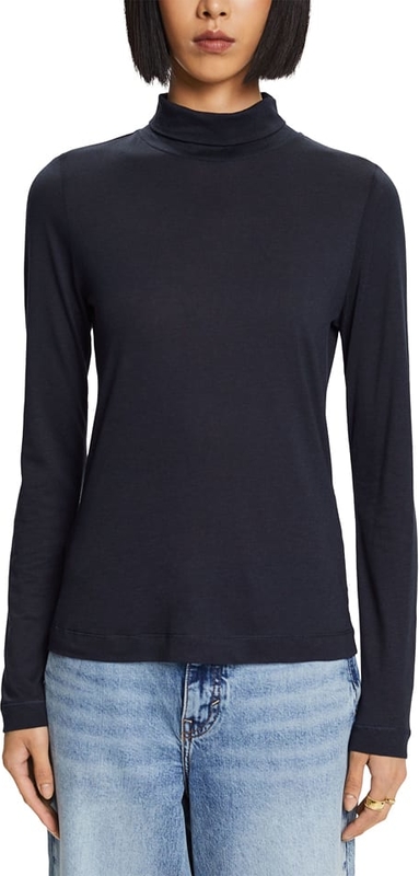 Czarna bluzka Esprit z długim rękawem w stylu casual