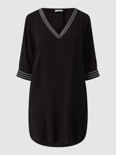 Czarna bluzka Esprit z długim rękawem w stylu casual z dekoltem w kształcie litery v