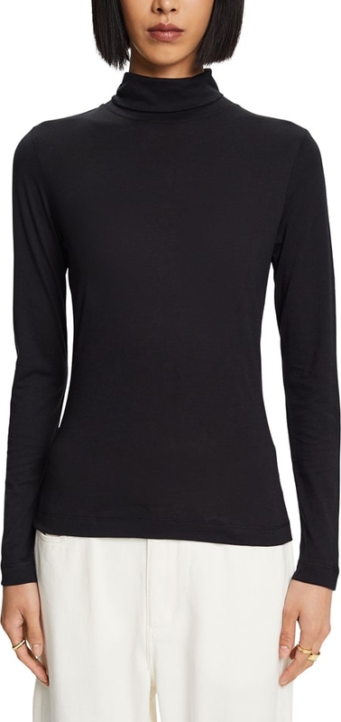 Czarna bluzka Esprit z golfem w stylu casual