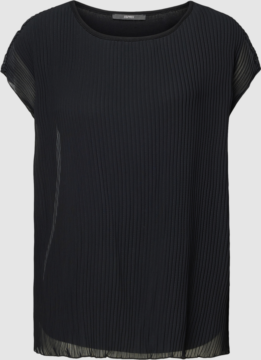 Czarna bluzka Esprit z krótkim rękawem w stylu casual