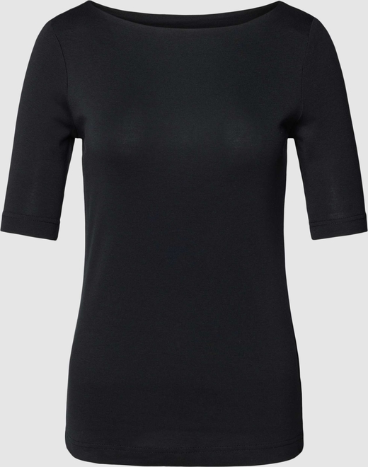 Czarna bluzka Esprit z krótkim rękawem z bawełny
