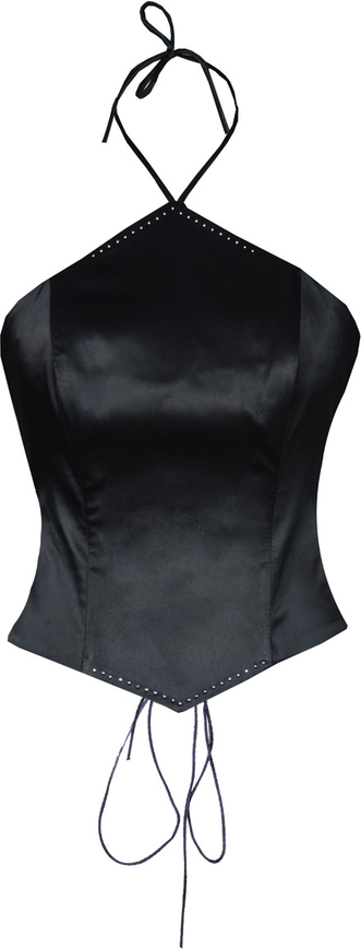 Czarna bluzka Fokus w stylu glamour
