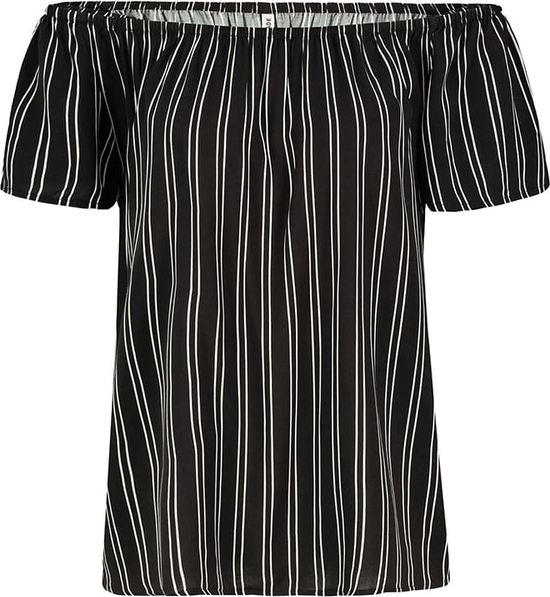 Czarna bluzka Fresh Made w stylu casual z krótkim rękawem z okrągłym dekoltem