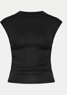 Czarna bluzka Gina Tricot z krótkim rękawem w stylu casual