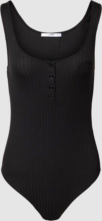 Czarna bluzka Guess w stylu casual na ramiączkach z okrągłym dekoltem