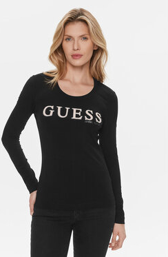 Czarna bluzka Guess z długim rękawem
