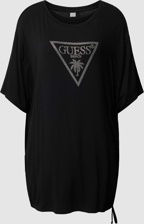 Czarna bluzka Guess z krótkim rękawem