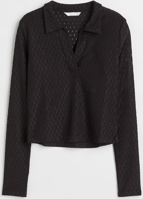 Czarna bluzka H & M w stylu casual