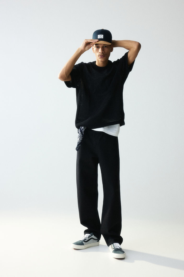 Czarna bluzka H & M z krótkim rękawem