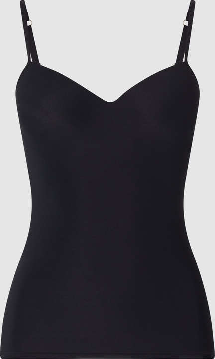 Czarna bluzka Hanro w stylu casual na ramiączkach z dekoltem w kształcie litery v