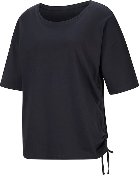 Czarna bluzka Heine z bawełny z krótkim rękawem z okrągłym dekoltem
