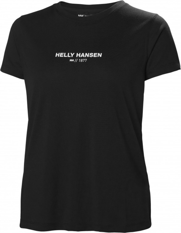 Czarna bluzka Helly Hansen z okrągłym dekoltem z krótkim rękawem w młodzieżowym stylu