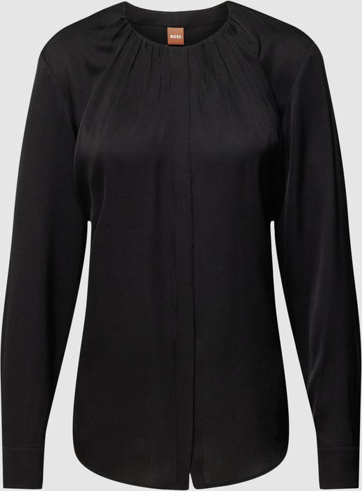 Czarna bluzka Hugo Boss w stylu casual z długim rękawem