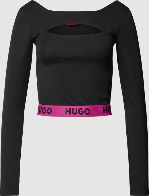 Czarna bluzka Hugo Boss z bawełny