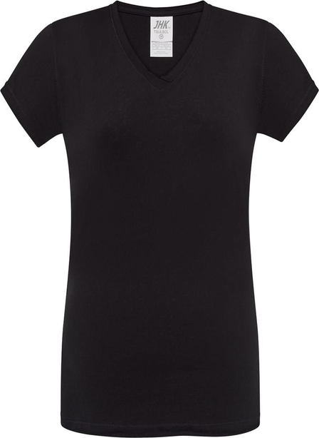 Czarna bluzka JK Collection w stylu casual z krótkim rękawem