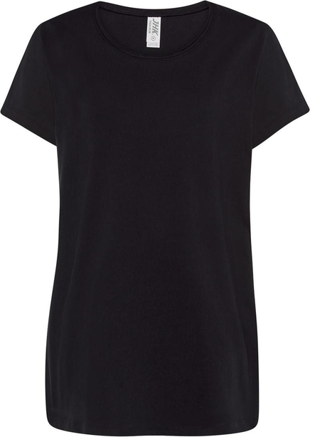 Czarna bluzka JK Collection w stylu casual z okrągłym dekoltem z krótkim rękawem