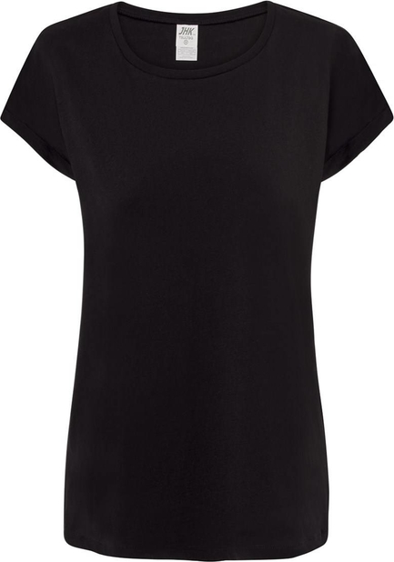 Czarna bluzka JK Collection z krótkim rękawem z dżerseju w stylu casual