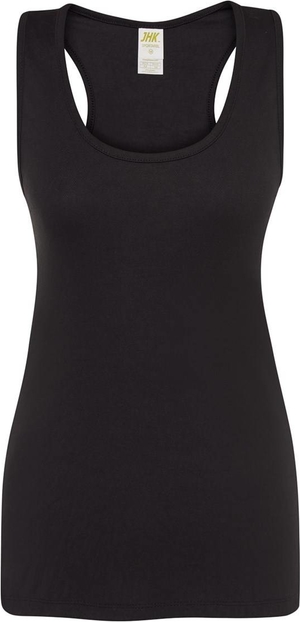 Czarna bluzka JK Collection z okrągłym dekoltem na ramiączkach w sportowym stylu