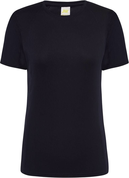 Czarna bluzka JK Collection z okrągłym dekoltem z krótkim rękawem
