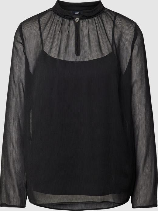 Czarna bluzka Joop! z okrągłym dekoltem w stylu casual z długim rękawem