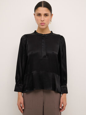 Czarna bluzka Karen by Simonsen z okrągłym dekoltem