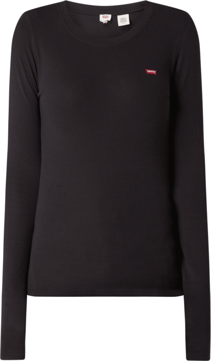 Czarna bluzka Levis w stylu casual z bawełny z długim rękawem