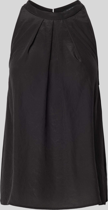 Czarna bluzka Luisa Cerano bez rękawów w stylu casual z okrągłym dekoltem