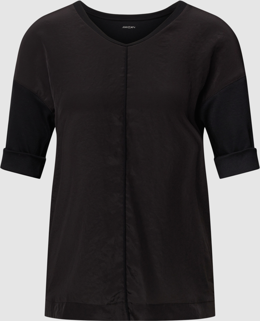 Czarna bluzka Marc Cain w stylu casual z okrągłym dekoltem z bawełny